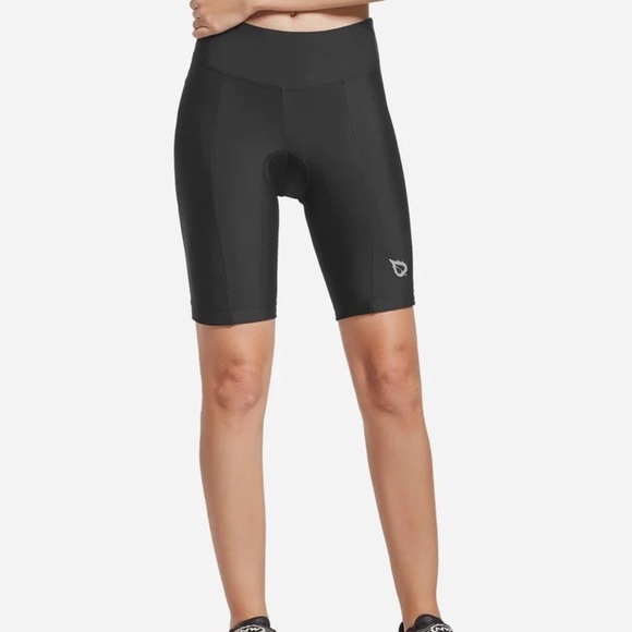 Flyleaf High Rise Padded Shorts Black Nylon Stretch Size M Cycling Biking - Picture 1 of 10